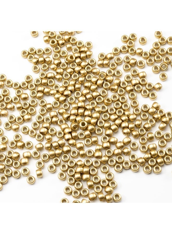 Capstro Large Hole 6×9 mm Acrylic Pony Beads for Jewelry Making – Bulk Craft Beads for Bracelets, Necklaces, Hair Braids & DIY Arts and Crafts – Matte Gold - Image 3